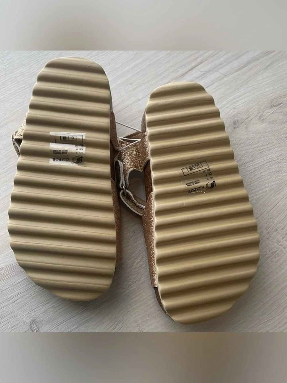 Krabor Gold Glitter Sandals Size US Toddler 9